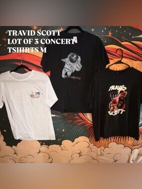 LOT Of 3 TRAVIS SCOTT ASTROWORLD CONCERT TSHIRT MEDIUM